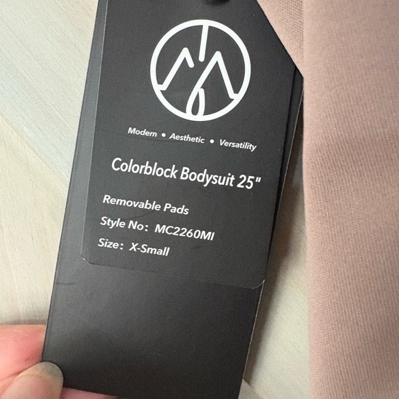 Black and Taupe Color Block Sleeveless Bodysuit - Picture 5 of 7